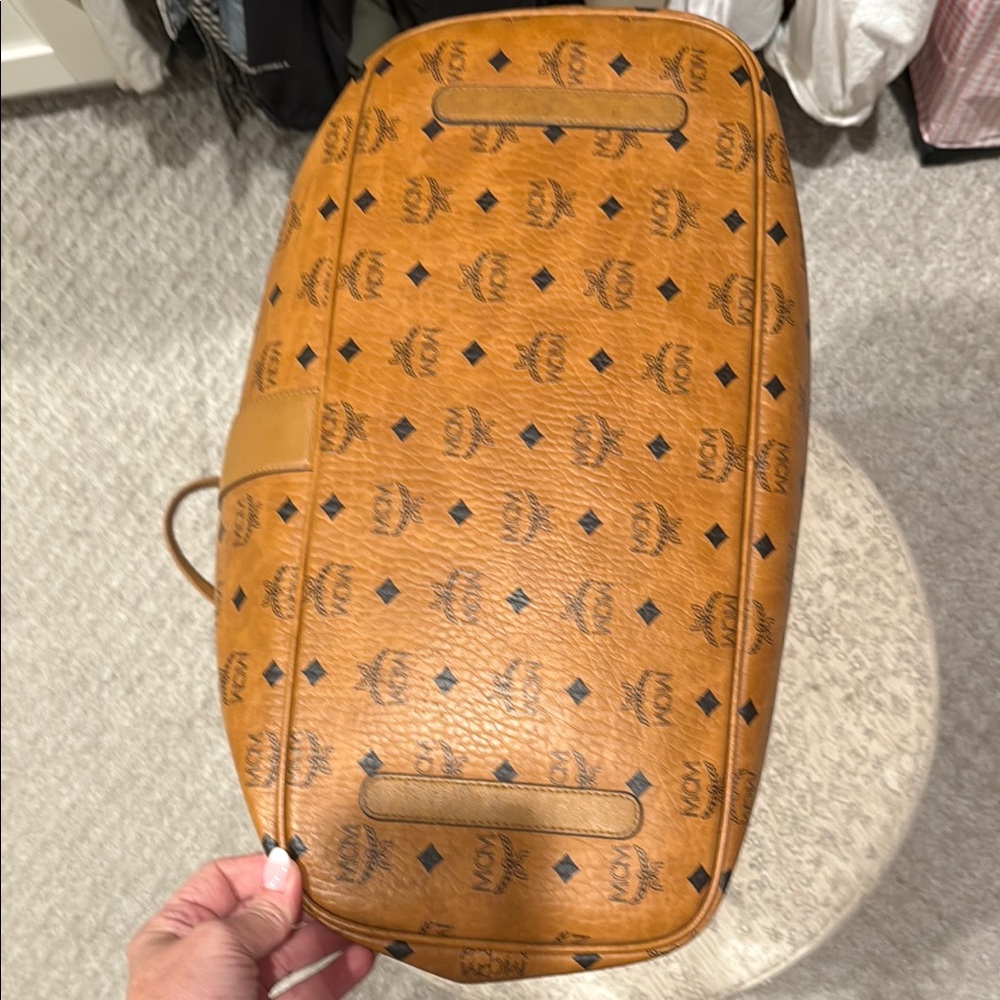 MCM Cognac Monogram Tote - Picture 7 of 9